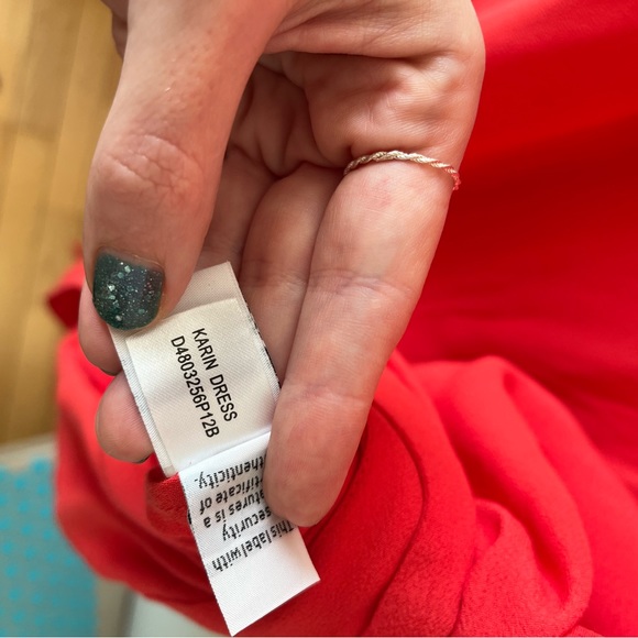 Diane Von Furstenberg Coral Red Karin Dress Sz 10 - Picture 14 of 16